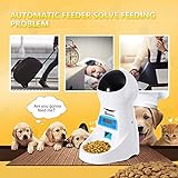 Sailnovo Futterautomat, Automatischer Futterspender für Katze und Hund, Pet Feeder mit Timer, LCD Bildschirm und Ton-Aufnahmefunktion, 4 Liter (4L)